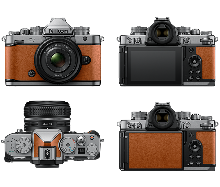 Nikon Z f Body Silver / Cognac Brown Image 2